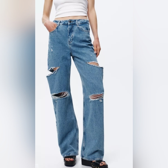 Zara Mid Rise Straight Jeans size 8 - Picture 1 of 9